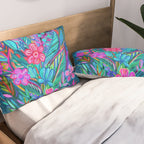 Exuberant Bouquet in Aqua, Fuchsia and Emerald Pillow Sham Gallery Image 2