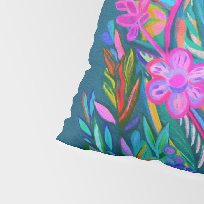 Exuberant Bouquet in Aqua, Fuchsia and Emerald Pillow Sham Gallery Image 4