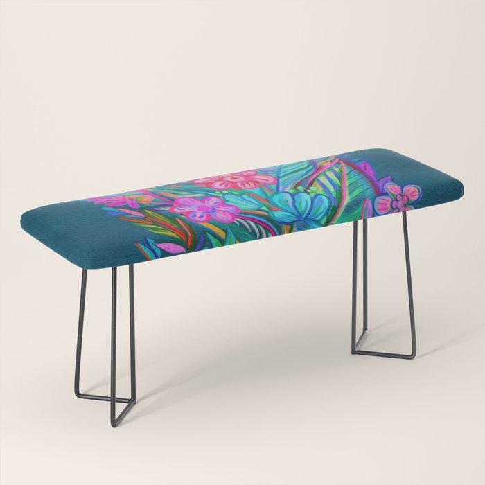 Exuberant Bouquet in Aqua, Fuchsia and Emerald Bench Gallery Image 1