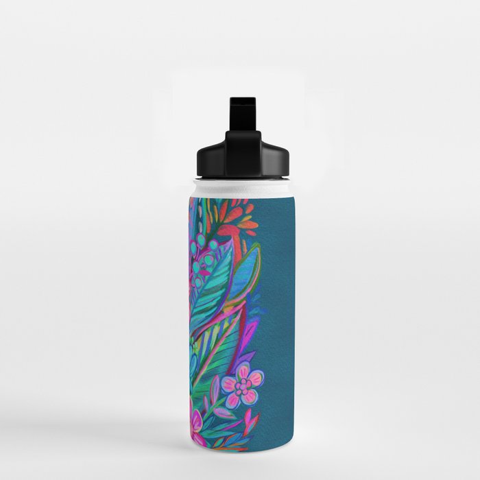 Exuberant Bouquet in Aqua, Fuchsia and Emerald Water Bottle Gallery Image 2