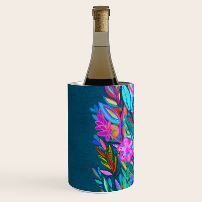 Exuberant Bouquet in Aqua, Fuchsia and Emerald Wine Chiller Gallery Image 2