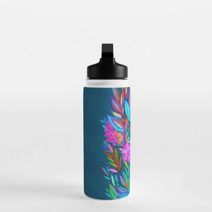 Exuberant Bouquet in Aqua, Fuchsia and Emerald Water Bottle Gallery Image 3