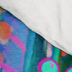 Exuberant Bouquet in Aqua, Fuchsia and Emerald Comforter Gallery Image 4