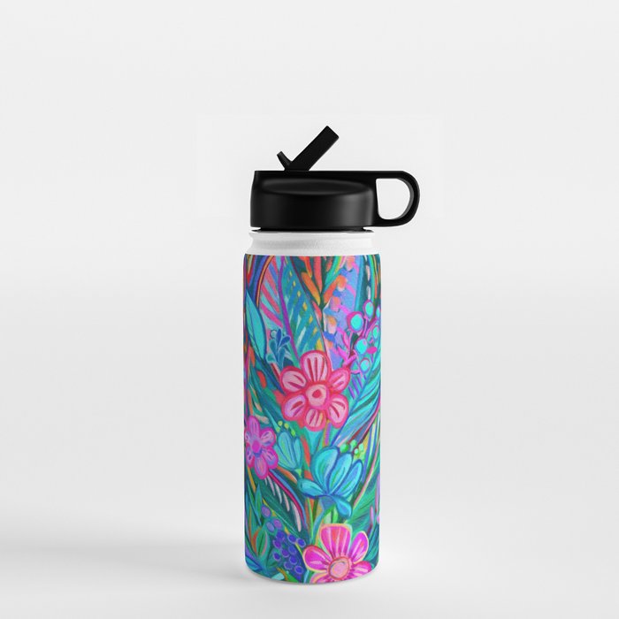 Exuberant Bouquet in Aqua, Fuchsia and Emerald Water Bottle Gallery Image 1