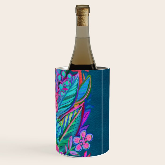 Exuberant Bouquet in Aqua, Fuchsia and Emerald Wine Chiller Gallery Image 3