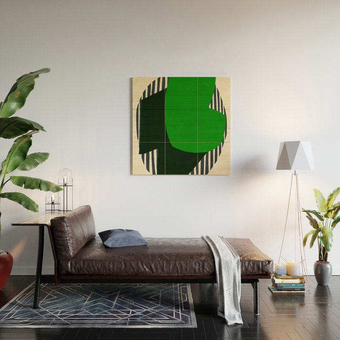 Modern abstract shape N04 Wood Wall Art Gallery Image 2