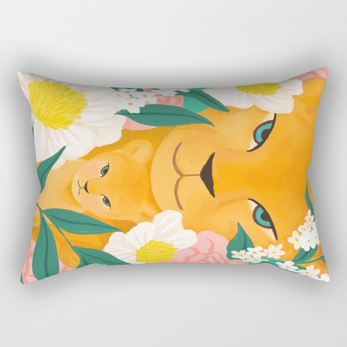 Mother Lion and Cub I Rectangular Pillow Gallery Image 1
