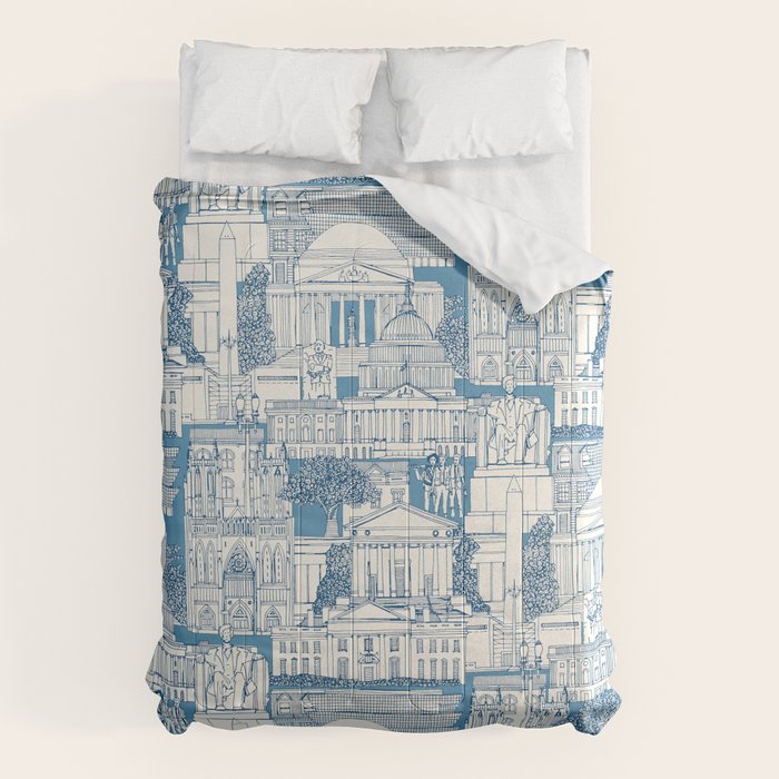 Washington DC toile blue Comforter Gallery Image 6