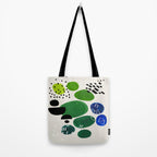 Fun Abstract Minimalist Mid Century Modern Colorful Shapes Lime Green Blue Watercolor Bubbles Tote Bag Gallery Image 2