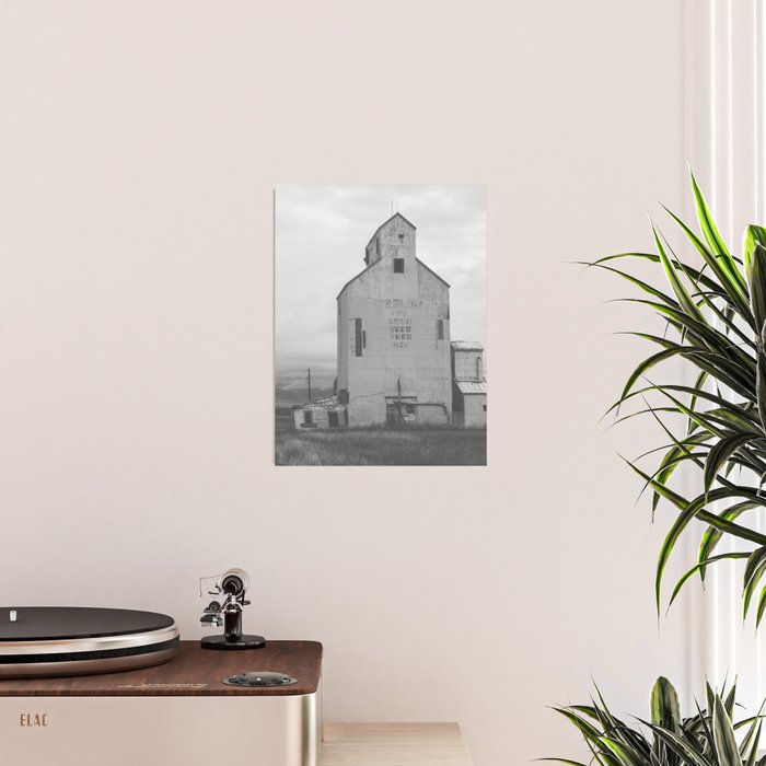 Montana Grain Elevator | Black and White Montana Photography Poster Gallery Image 2