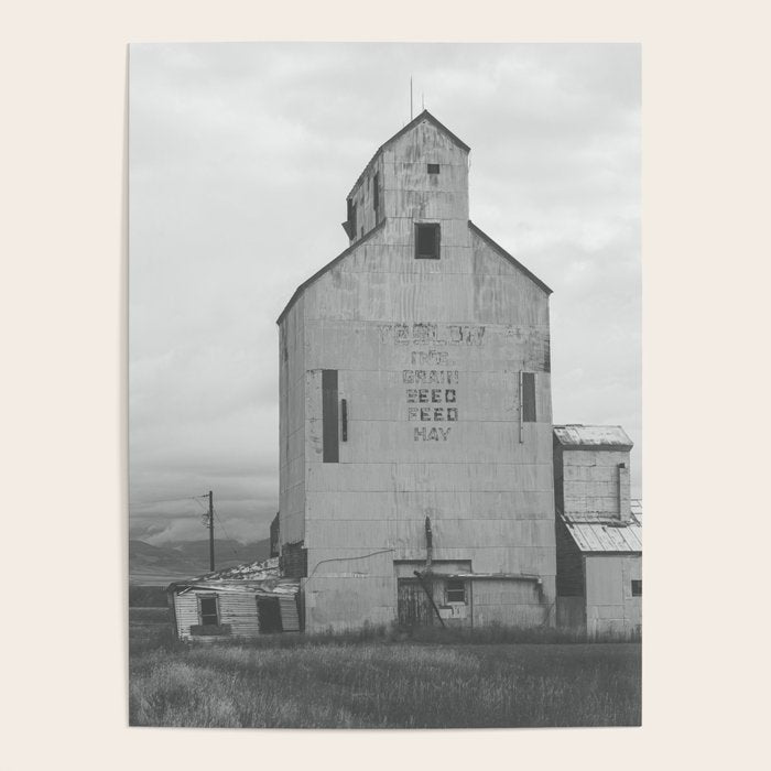 Montana Grain Elevator | Black and White Montana Photography Poster Gallery Image 4