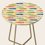 Sardines pattern in red green blue and gray Side Table Gallery Image 2