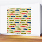 Sardines pattern in red green blue and gray Wall Mural Gallery Image 2