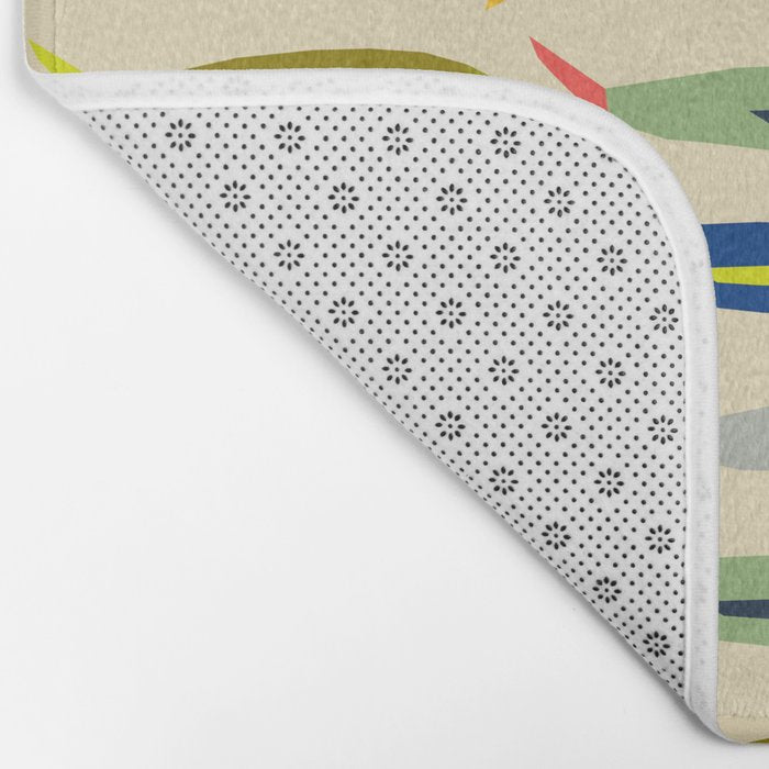 Sardines pattern in red green blue and gray Bath Mat Gallery Image 2