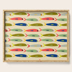 Sardines pattern in red green blue and gray Serving Tray Gallery Image 1