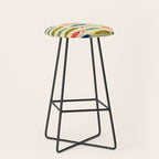 Sardines pattern in red green blue and gray Stool Gallery Image 1