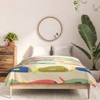 Sardines pattern in red green blue and gray Comforter Gallery Image 3
