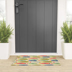 Sardines pattern in red green blue and gray Welcome Mat Gallery Image 3