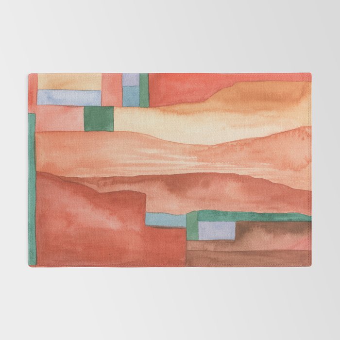 Abstract Desert Landscape Watercolor Rug Gallery Image 2