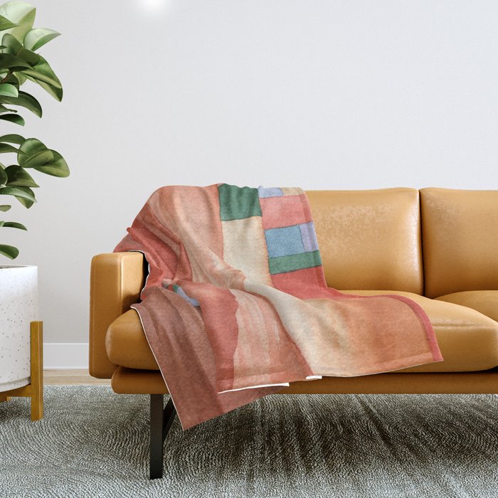 Abstract Desert Landscape Watercolor Throw Blanket Gallery Image 1