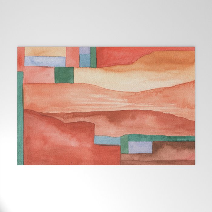 Abstract Desert Landscape Watercolor Welcome Mat Gallery Image 1