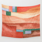 Abstract Desert Landscape Watercolor Wall Tapestry Gallery Image 4