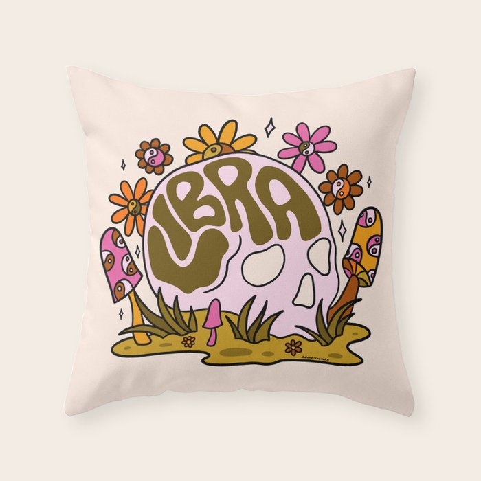 Libra Skull Throw Pillow Gallery Image 1