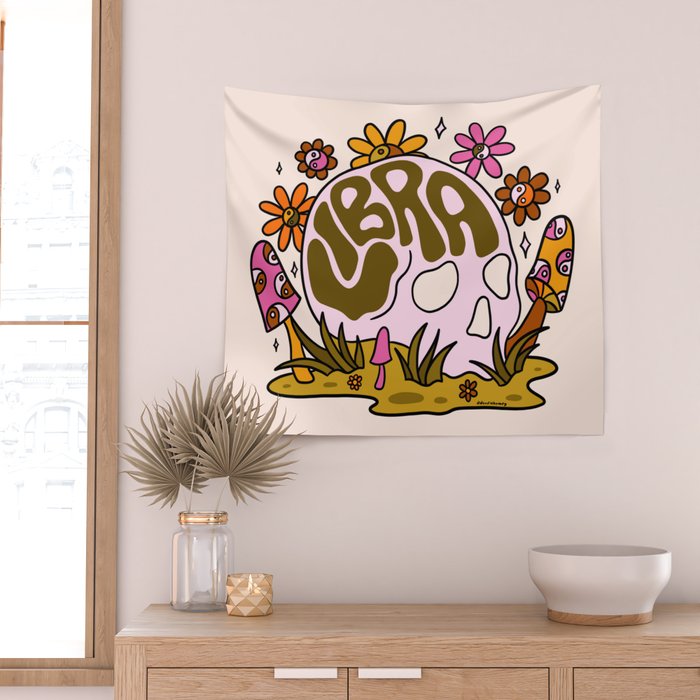 Libra Skull Wall Tapestry Gallery Image 2