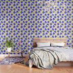 Vibrant Blue Strawberry Pattern Wallpaper Gallery Image 3