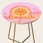 Retro Sunflower & Rainbow in Pink Side Table Gallery Image 2