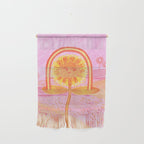 Retro Sunflower & Rainbow in Pink Wall Hanging Gallery Image 1