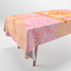 Retro Sunflower & Rainbow in Pink Tablecloth Gallery Image 1