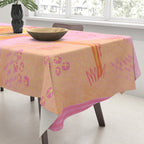 Retro Sunflower & Rainbow in Pink Tablecloth Gallery Image 3