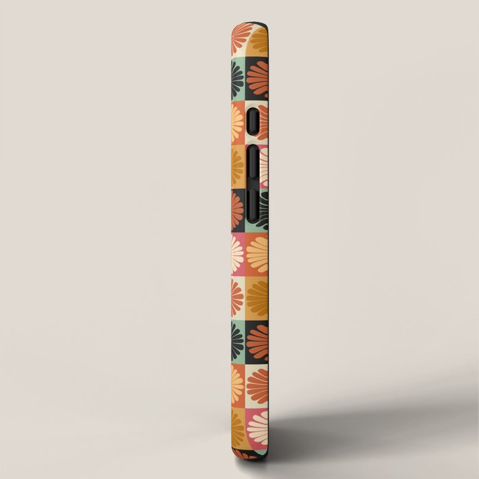Retro Flowers Check Pattern XVI iPhone Case Gallery Image 2