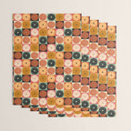 Retro Flowers Check Pattern XVI Wrapping Paper Gallery Image 3