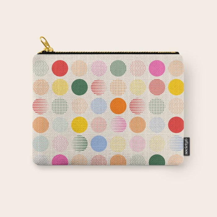 Retro Geometric Circles: Peach Bauhaus Edition Carry All Pouch Gallery Image 1