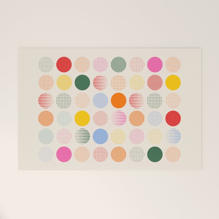 Retro Geometric Circles: Peach Bauhaus Edition Welcome Mat Gallery Image 1
