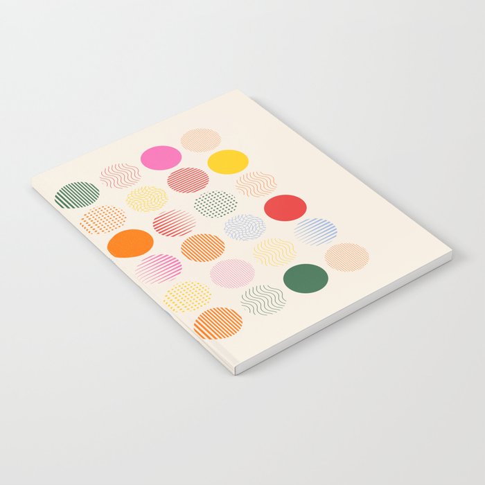 Retro Geometric Circles: Peach Bauhaus Edition Notebook Gallery Image 2