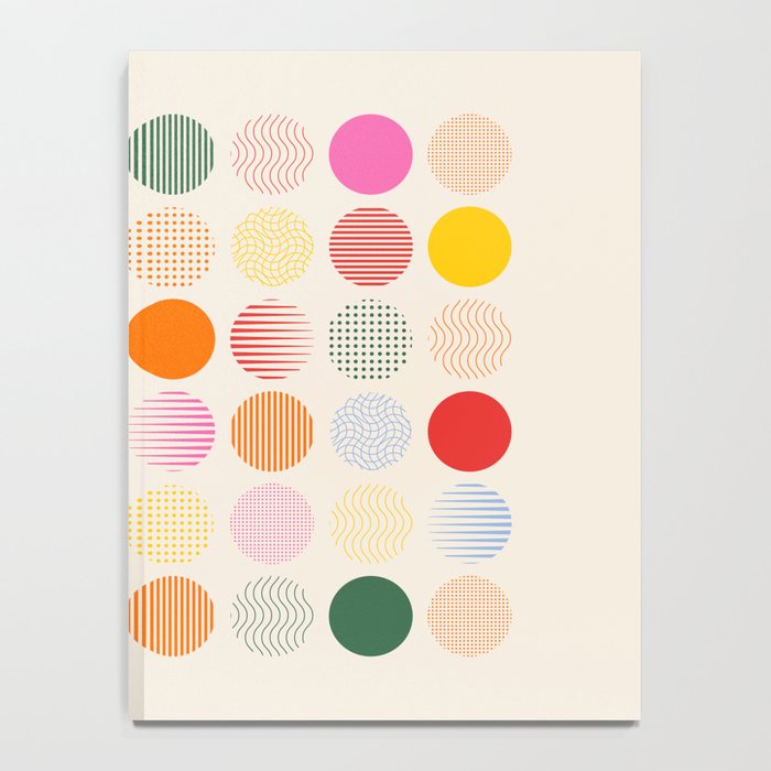 Retro Geometric Circles: Peach Bauhaus Edition Notebook Gallery Image 4