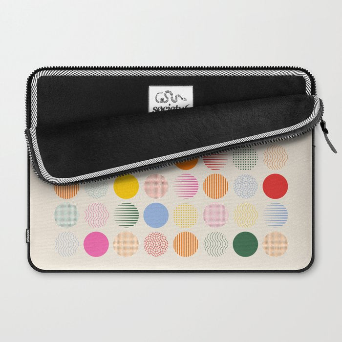 Retro Geometric Circles: Peach Bauhaus Edition Laptop Sleeve Gallery Image 2