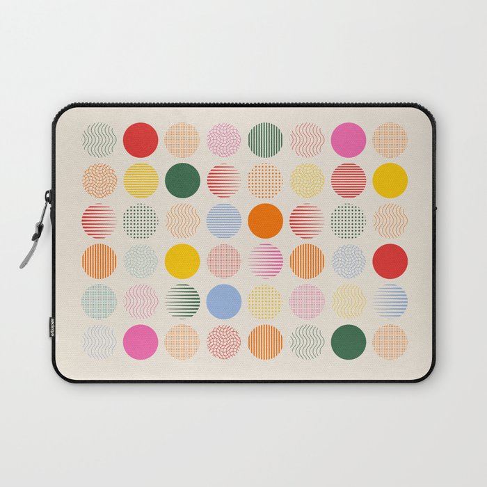 Retro Geometric Circles: Peach Bauhaus Edition Laptop Sleeve Gallery Image 1
