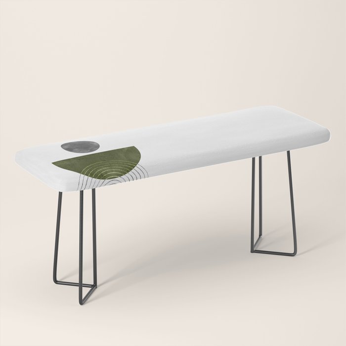 Green mid century modern Bench Gallery Image 1