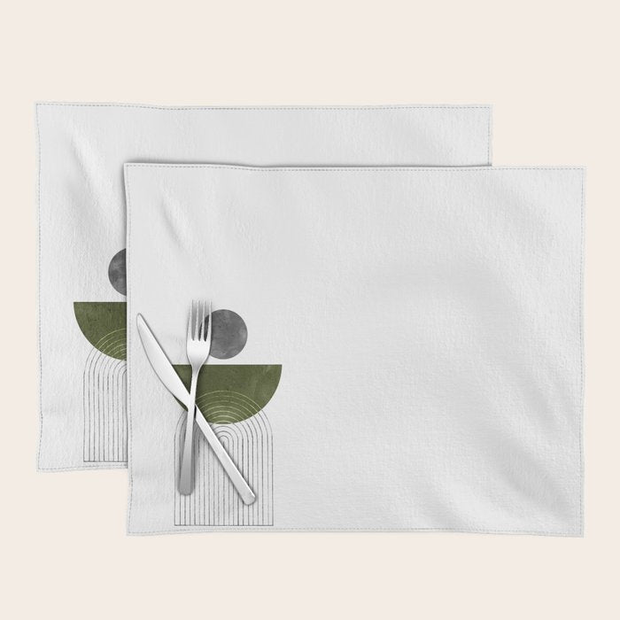 Green mid century modern Placemat Gallery Image 1