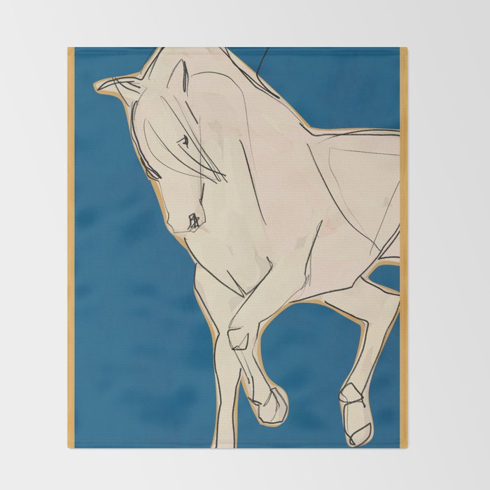 White Horse 5 Throw Blanket Gallery Image 2
