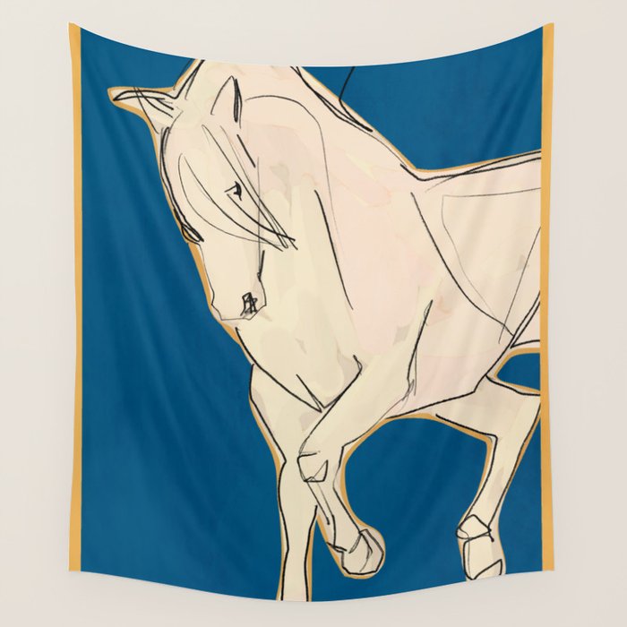 White Horse 5 Wall Tapestry Gallery Image 4