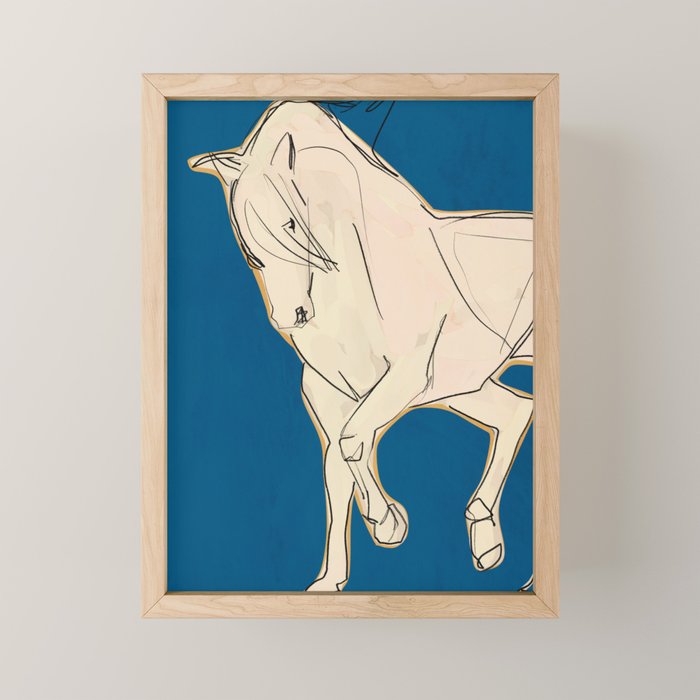 White Horse 5 Mini Art Print Gallery Image 1