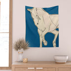 White Horse 5 Wall Tapestry Gallery Image 2
