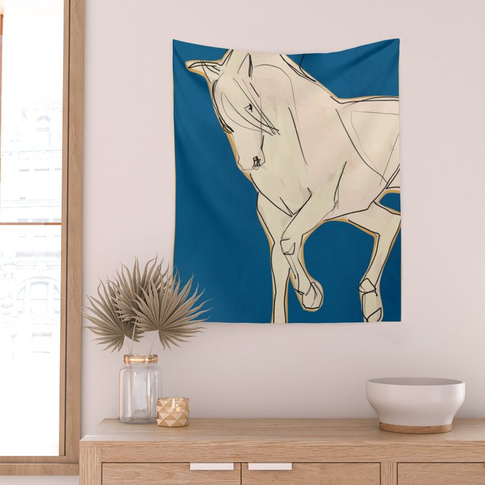 White Horse 5 Wall Tapestry Gallery Image 2