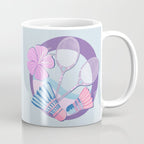Tropical badminton badge - pastel purple and pink Coffee Mug Gallery Image 1