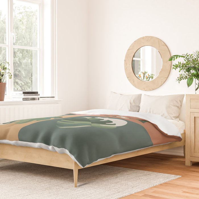 Cat and Leaf 2x2 Duvet Cover Gallery Image 2